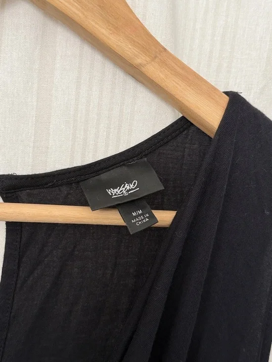 Mossimo Black Drape Neck Jumpsuit with Pockets - Picture 3 of 7